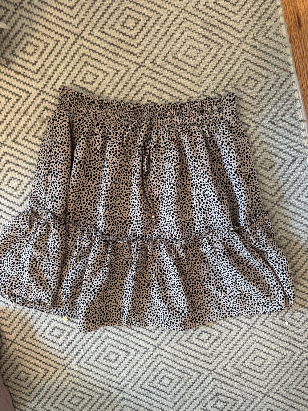 vestique Beige and Black Tiered Skater Skirt